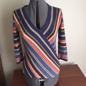 Striped wrap style top